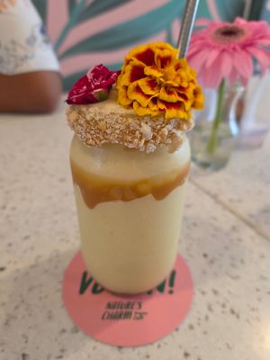 Perhaps the most beautifully presented coconut based drink. at Nature's Charm in Bangkok