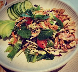 Burmese tea leave salad at Nature's Charm in Bangkok