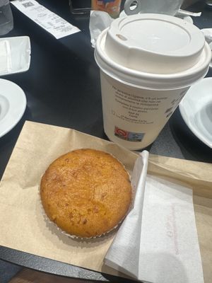 my carrot cake and coffeee  at Caffé La Feltrinelli in Florence