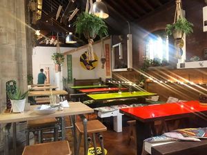 Cafe tables  at Earth Arts & Culture Cafe in Brighton