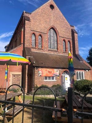 The outside of the building  at Earth Arts & Culture Cafe in Brighton