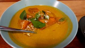 Pumpkin curry at The Flying Pigeon in Gisborne