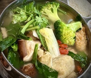  Clear Soup Mini Hot Pot  at North South East West Fusion Vegetarian Restaurant 东南西北素食融合餐馆 in Central Singapore