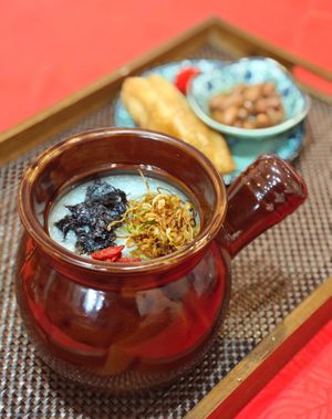 Weekly special Start from March 2025, Porridge set perfect for 1-2pax for $8.90. at North South East West Fusion Vegetarian Restaurant 东南西北素食融合餐馆 in Central Singapore
