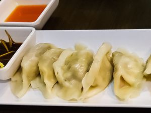 Dumplings at North South East West Fusion Vegetarian Restaurant 东南西北素食融合餐馆 in Central Singapore