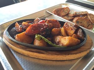 Great potato dish :-) at North South East West Fusion Vegetarian Restaurant 东南西北素食融合餐馆 in Central Singapore