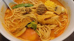 curry ramen at North South East West Fusion Vegetarian Restaurant 东南西北素食融合餐馆 in Central Singapore