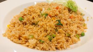 spicy fried rice at North South East West Fusion Vegetarian Restaurant 东南西北素食融合餐馆 in Central Singapore