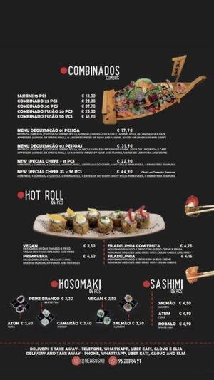 Menu  at New Sushi  in Costa Da Caparica