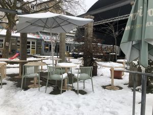 Innenhof Plätze / seating outside  at Villa Kalka in Cologne