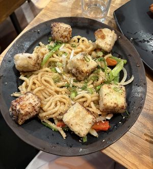 tofu udon noodles  at Lime Orange in South West London