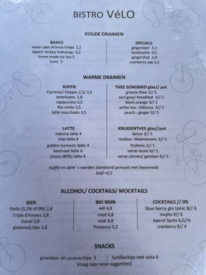 Beverages (July 2021) at  Bistro VéLO in Antwerpen