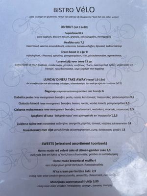 Full menu (July 2021) at  Bistro VéLO in Antwerpen