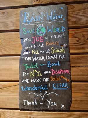 Sign in the toilet at The Greenhouse Spa Retreat in Saltash