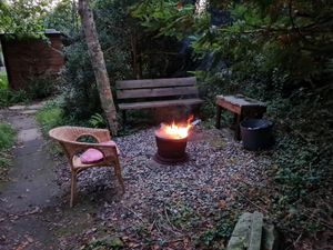Evening firepit at The Greenhouse Spa Retreat in Saltash