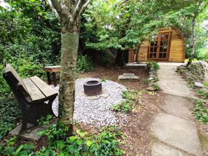 Redwood Firepit at The Greenhouse Spa Retreat in Saltash