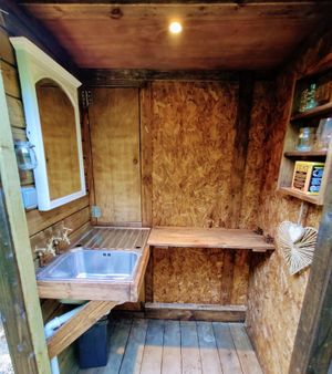 Outside Kitchenette at The Greenhouse Spa Retreat in Saltash