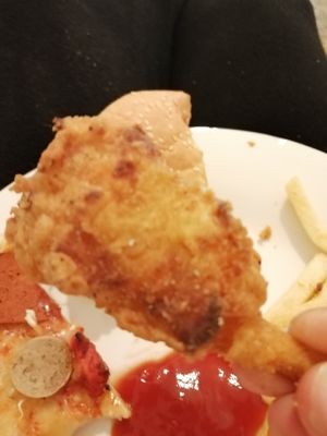 The drumstick had a little stick. Felt too realistic at first but the taste and textute was so good. at Veggie Master in Derby