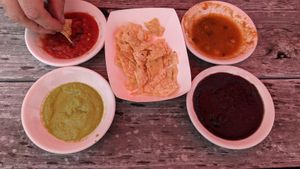 Salsa selection, they bring this to the table when you sit down at Belenty's Love in Fort Worth