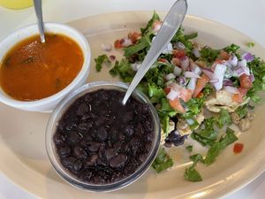 Sopa plate with fideo and black beans  at Belenty's Love in Fort Worth