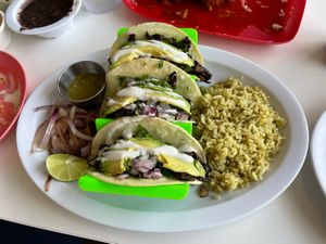 Portabello asada tacos! (My mom did think these were a bit on the salty side)  at Belenty's Love in Fort Worth