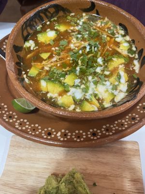 Very huge bowl of tortilla soup  at Belenty's Love in Fort Worth