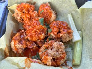 Cauliflower wings. I didn’t get any sauce like in the menu description    at Belenty's Love in Fort Worth