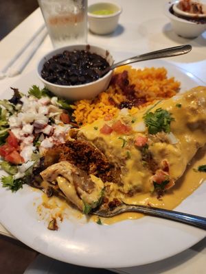 Beef chimichanga dish at Belenty's Love in Fort Worth