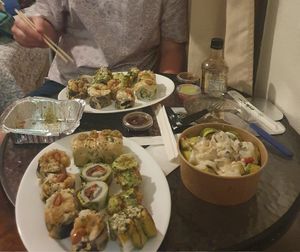 All stars combo and chimichurri roll at Kambo Vegan Sushi in Santiago