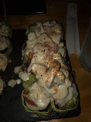 Ceviche roll  at Kambo Vegan Sushi in Santiago