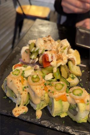 Part of All Star combo  at Kambo Vegan Sushi in Santiago