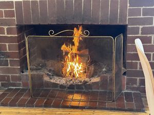 Lovely warm winter fire!  at Cafe Stepping Stone in Canberra