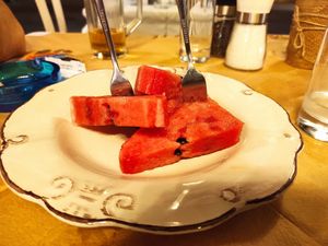 Watermelon at Gia Mas Taverna in Poros