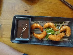 Vegan shrimp entry at Com Chay in Mannheim