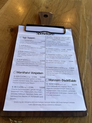 Menue  at Com Chay in Mannheim