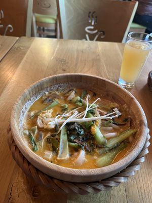 Udon Noodle Curry Soup  at Com Chay in Mannheim