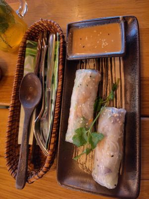 Summer Rolls with peanut sauce at Com Chay in Mannheim