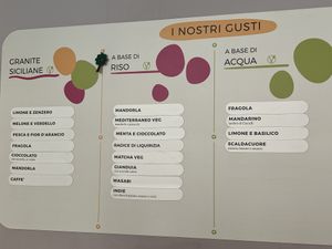 The vegan flavors  at Gelateria Stefino in Bologna