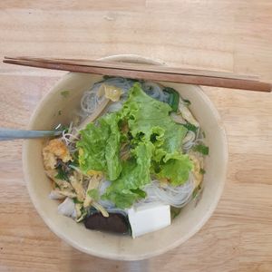 hu tieu (rice noodles with veg and tofu) at Pippala Vegan in Ho Chi Minh City