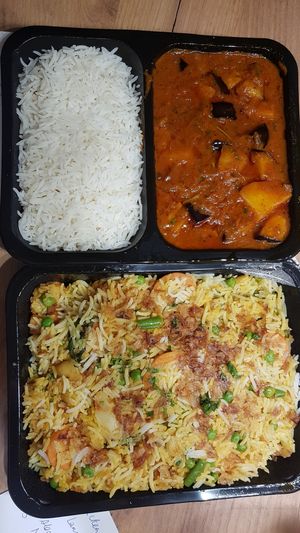 vegan aloo baingan & biryani at Indian Palace in Goeppingen