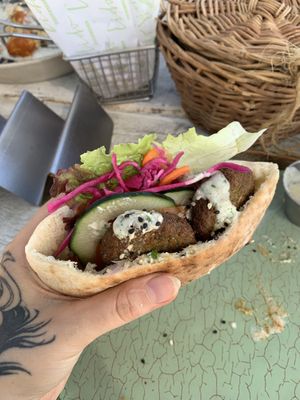 Falafel  #Veganuary at Lido Beach Club  in Playa Del Carmen