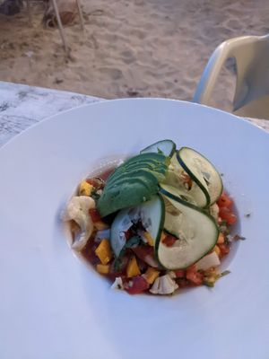 Mango ceviche at Lido Beach Club  in Playa Del Carmen