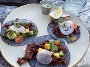 Jackfruit Tacos  at Lido Beach Club  in Playa Del Carmen
