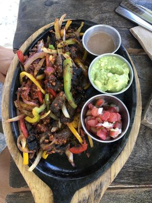 Veggie fajitas   at Lido Beach Club  in Playa Del Carmen