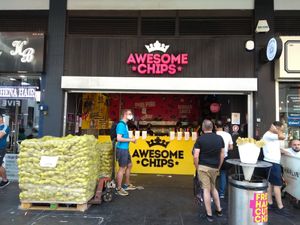 Shop front at Awesome Chips in North London