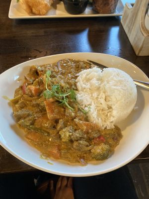 pulled oat and vegetables curry  at The Amethyst Bar in Keel