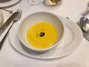 Vegan melon soup  at Galvin La Chapelle in East London