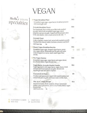 2023 Vegan Menu #Veganuary at MeeMa's in Long Beach