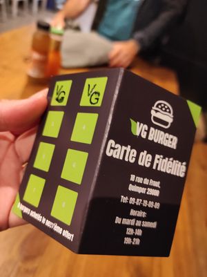 Fidelity card at VG Burger in Quimper