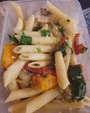 Veggie vegan pasta at La Porchetta in Sale